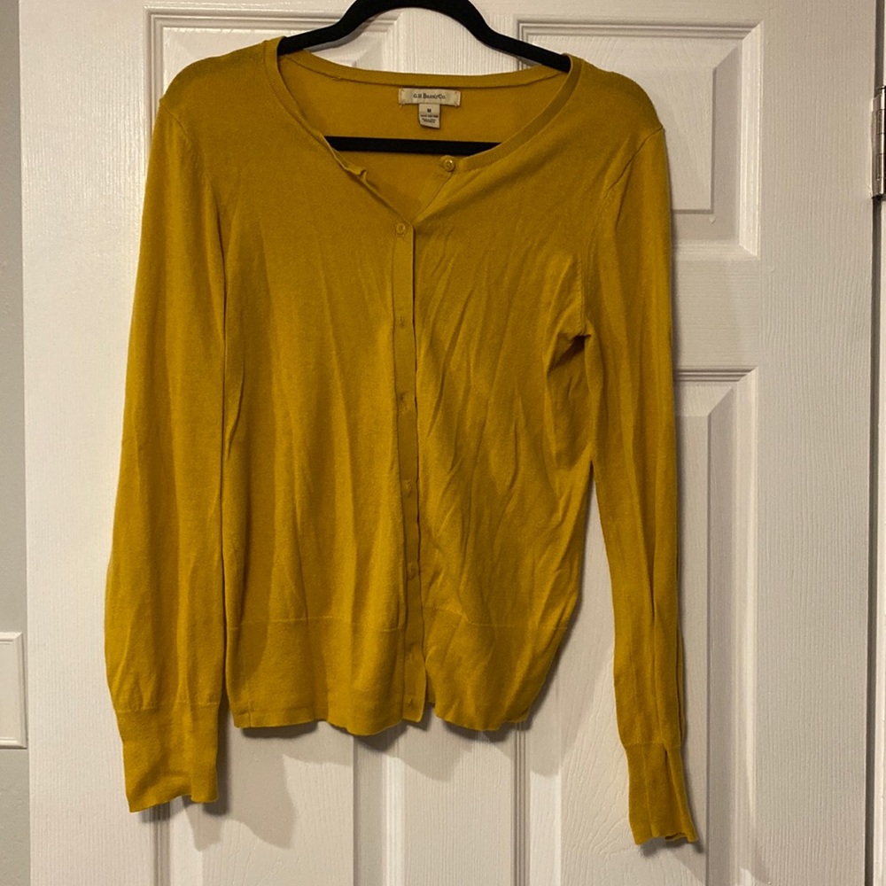 Bass Mustard cardigan. Size medium.
